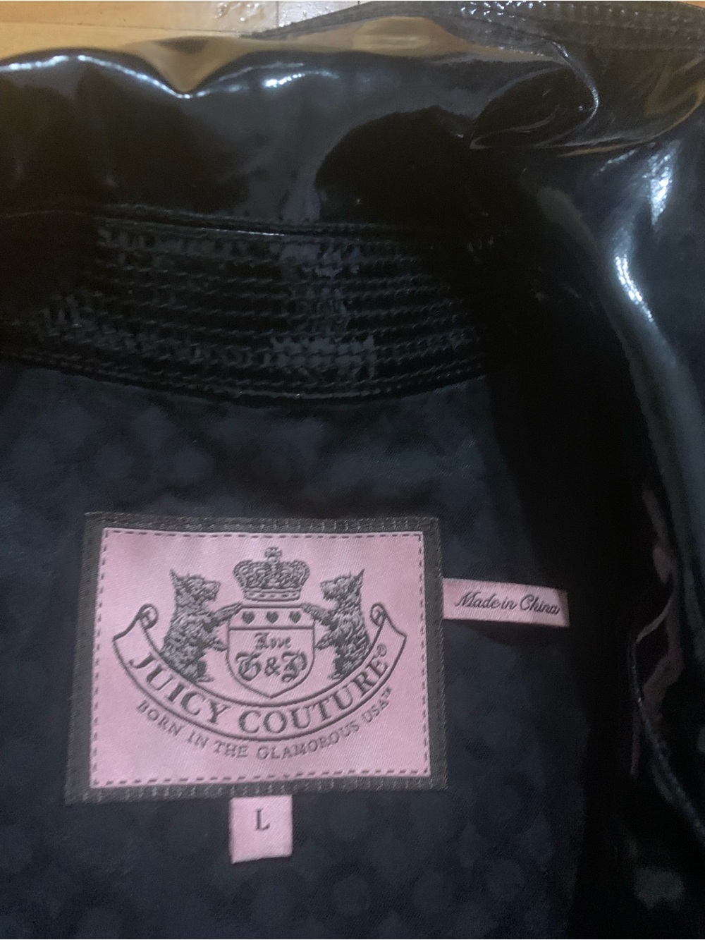 Juicy couture Shiny Black Double-Breasted Peacoat - Picture 4 of 5